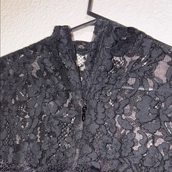 Chic Black Lace Long Sleeve Dress - Picture 5 of 8